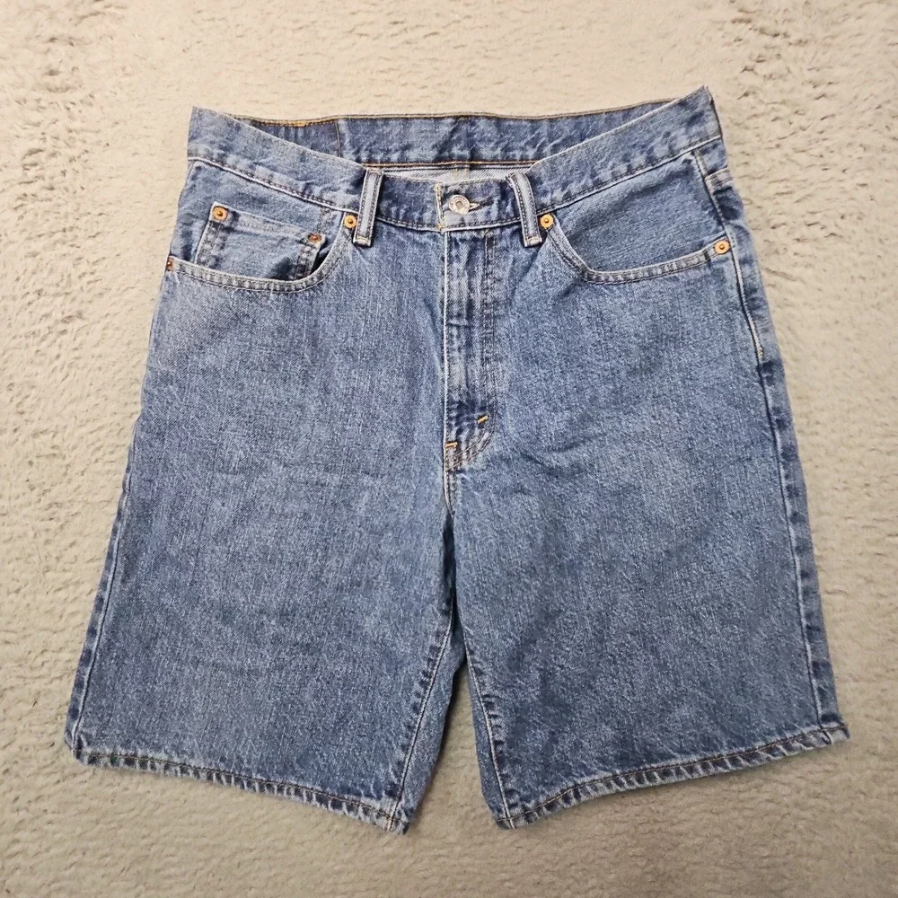 Levis 550 Jean Shorts Mens 33 Blue Denim Skater Normcore Dad Jorts Blokecore